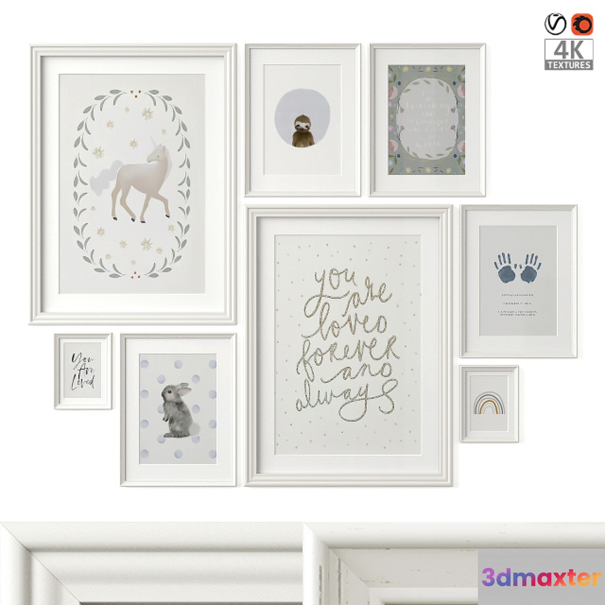 Children's room posters 3D Max