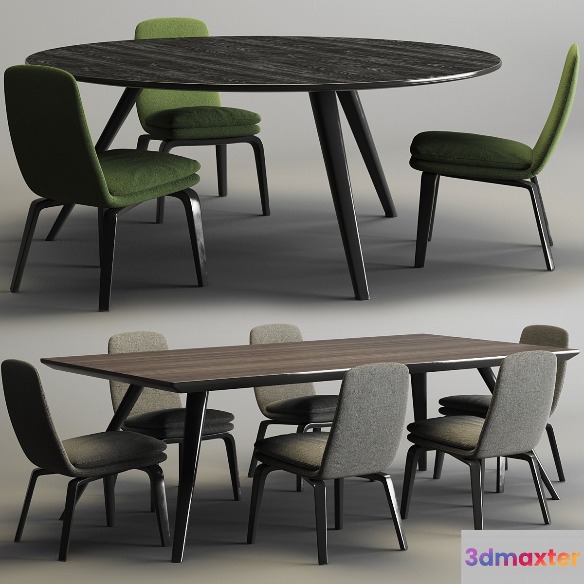 Minotti Set - Evans Table and York Chair 3D Max