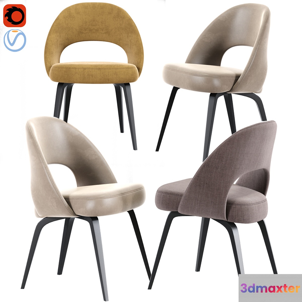 Saarinen Executive Side Chair with Wood Legs 2 - No.4