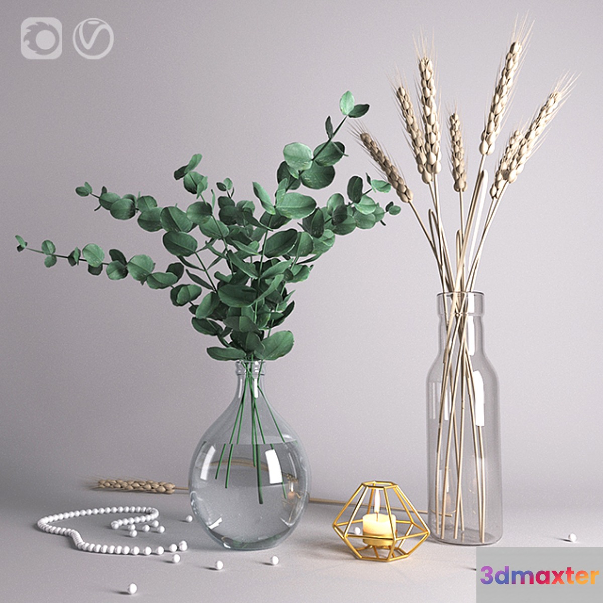 Decorative set with eucalyptus - No.7