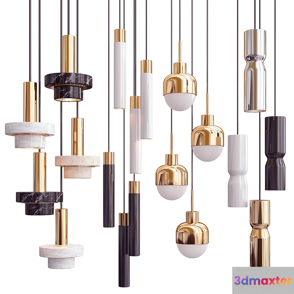 Four Hanging Lights_43 CLEAR 3D Max