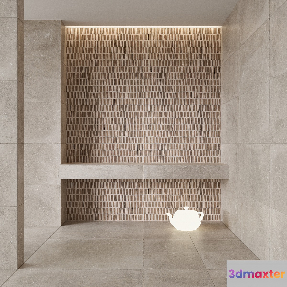 FLAVIKER Nordik Stone SAND and DOMINO SAND Tile Set 3D Max