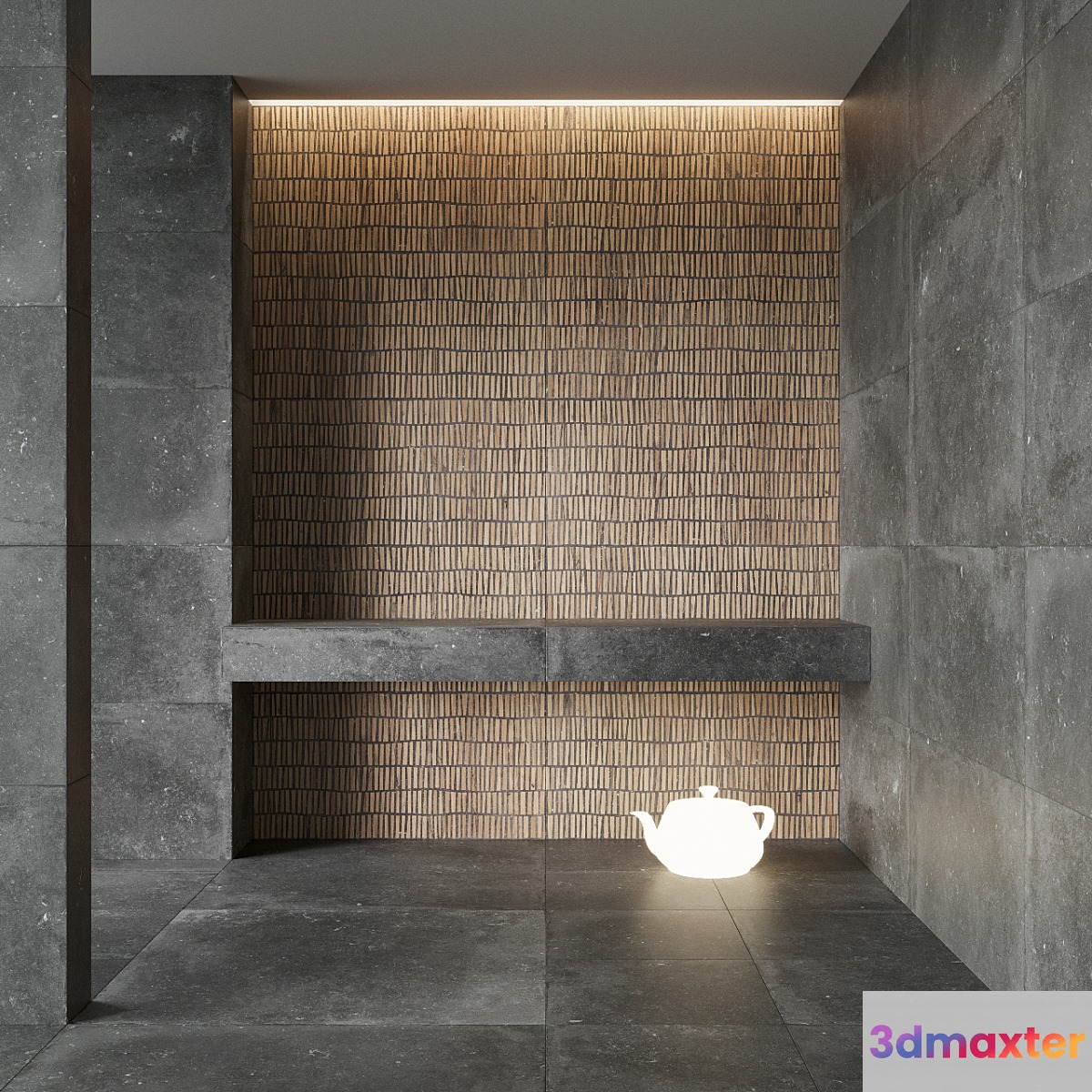 FLAVIKER Nordik Stone BLACK and DOMINO BLACK Tile Set