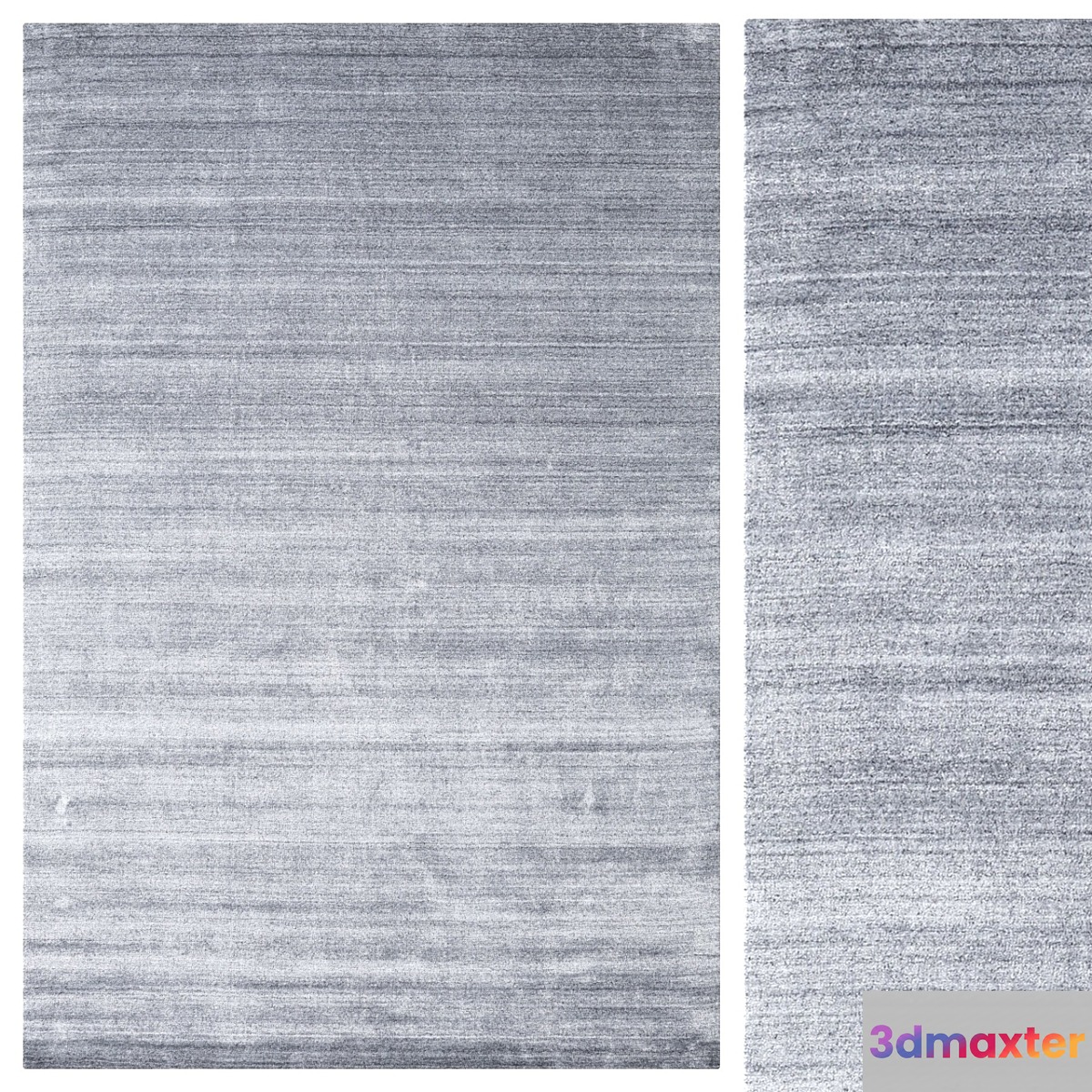 Carpet Bamboo silk Loom - Denim Blue - No.2 3D Max