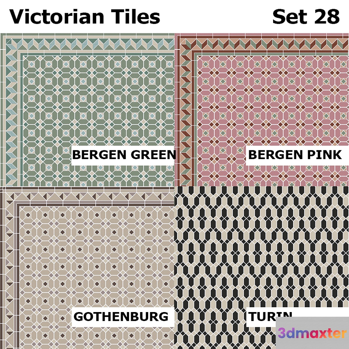 Topcer Victorian Tiles Set 28 3D Max