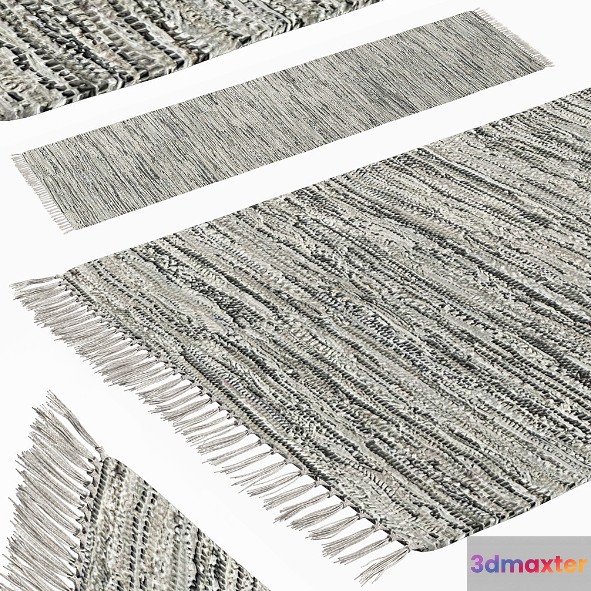 Patterned Woven Mat - Gray - No.2 3D Max