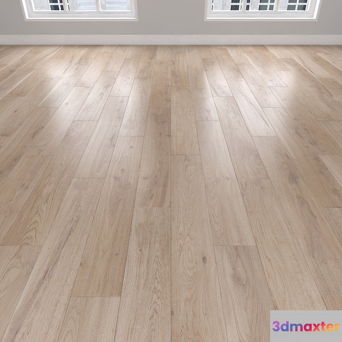Parquet Oak 3 types: herringbone linear chevron. 3D Max