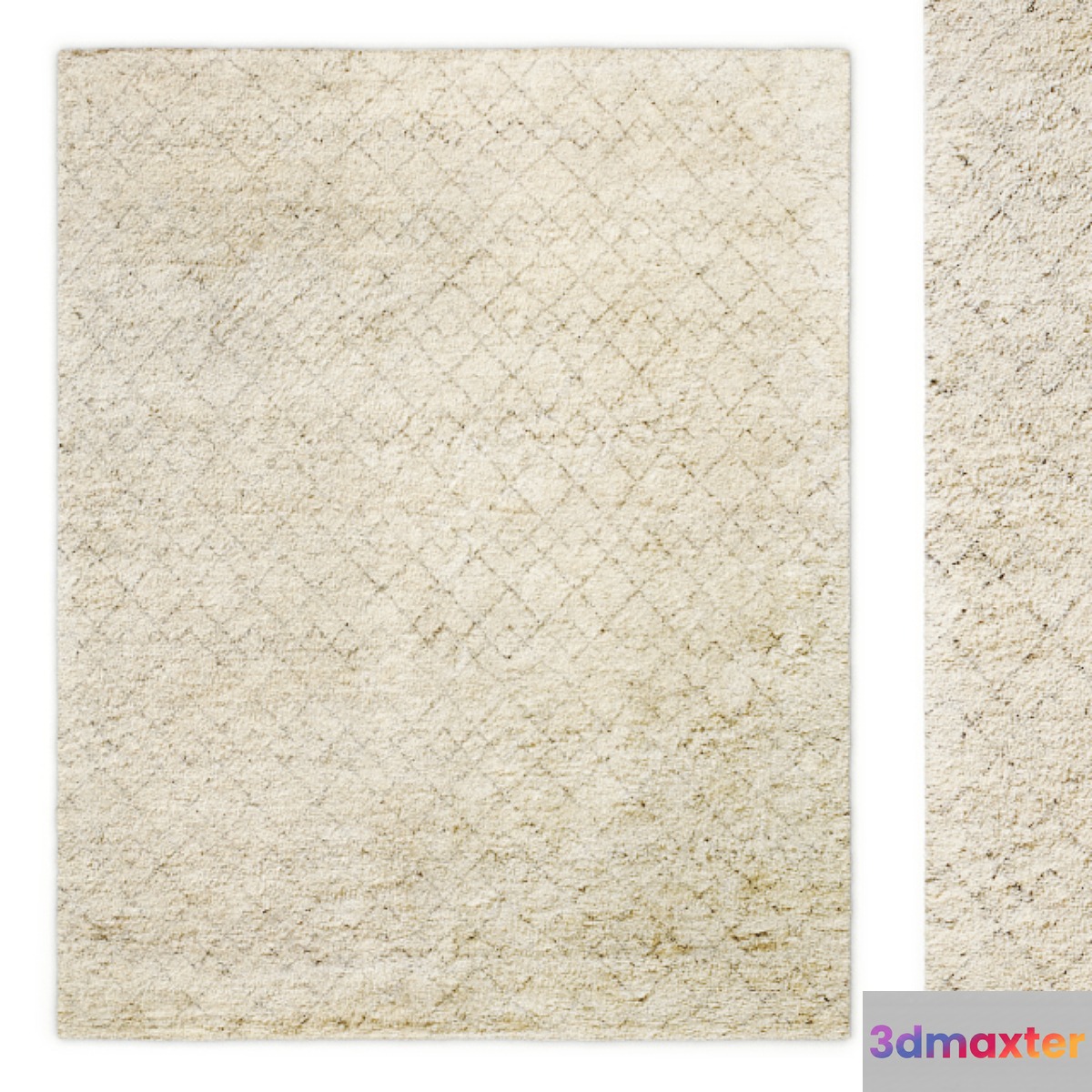 Verso Moroccan Hand-Knotted Wool Rug RH 3D Max