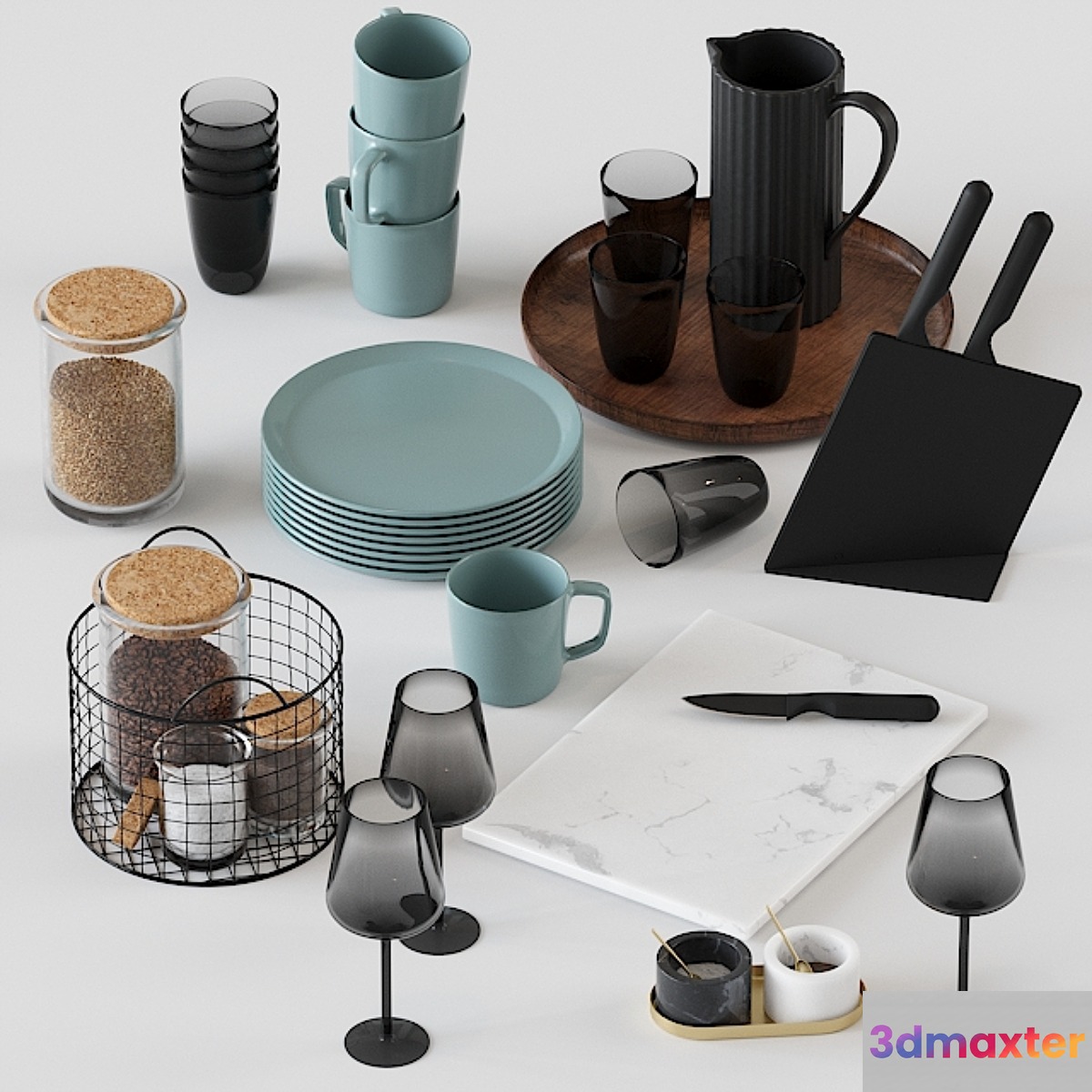 H&M decorative set for the kitchen 3D Max