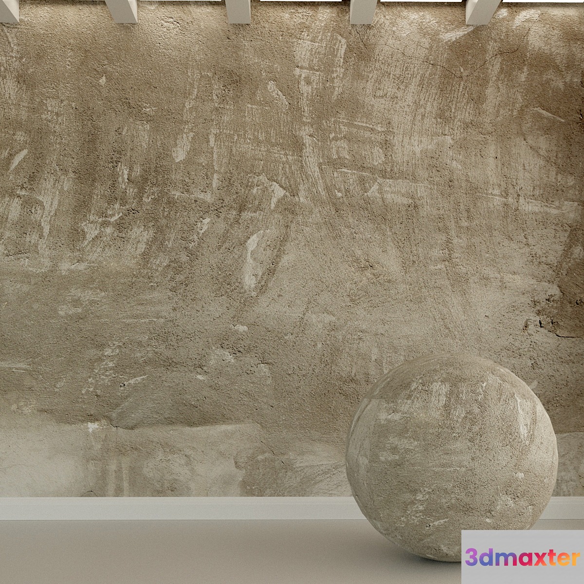 Concrete wall. Old stucco. 45 3D Max