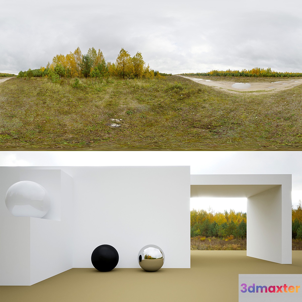 HDRi autumn forest 3D Max