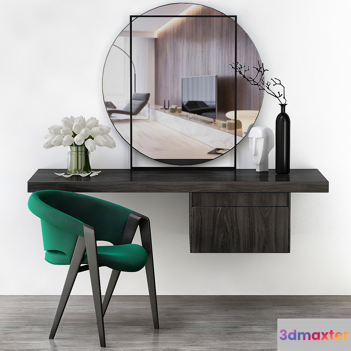 Toilet table - Minotti (low poly) 3D Max