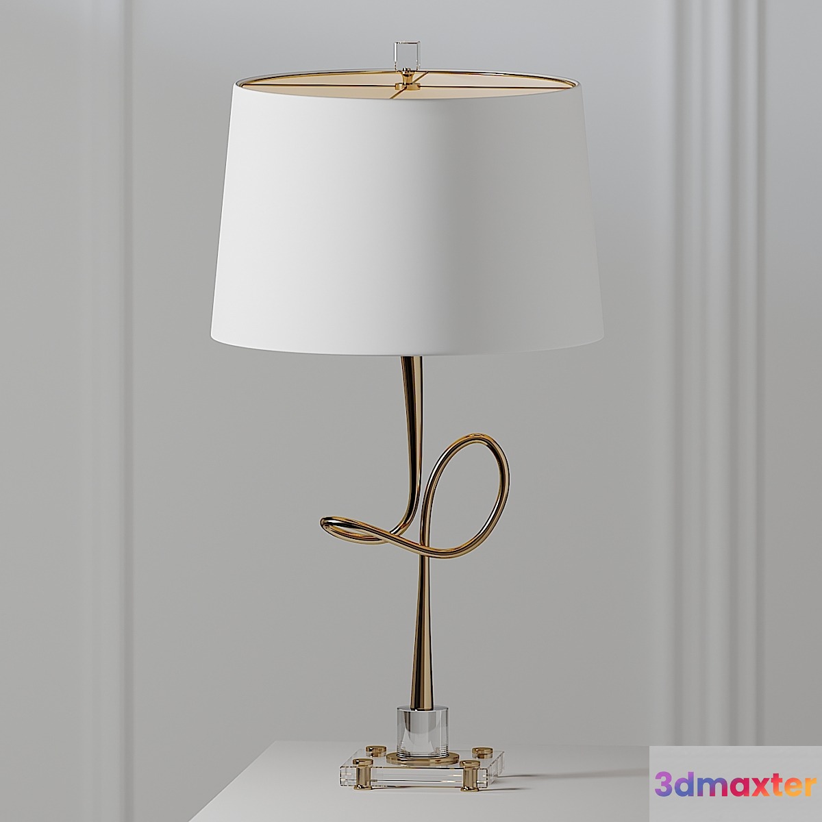 Hensley 30.25 in. Gold _ Clear Table Lamp - No.4