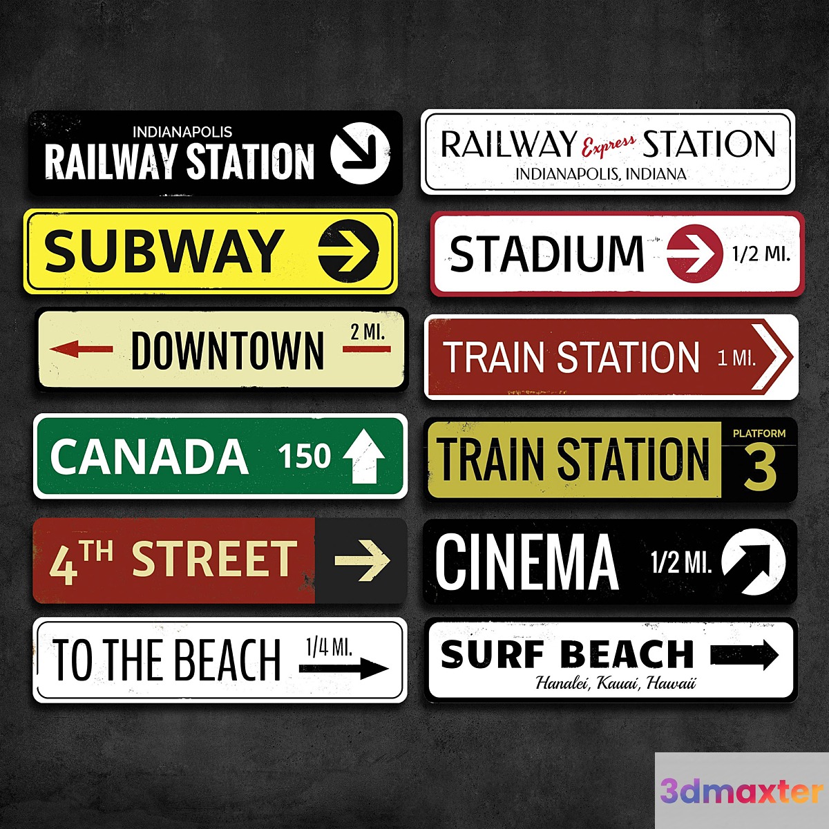 Metal Signs 49 3D Max