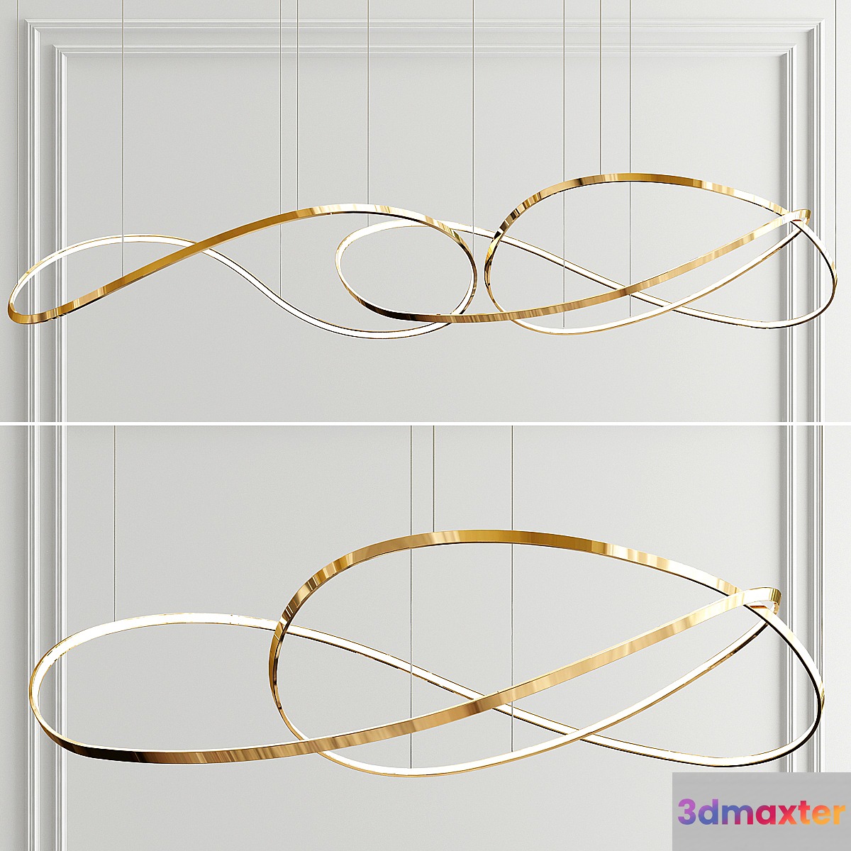 Shade ring chandelier 3D Max