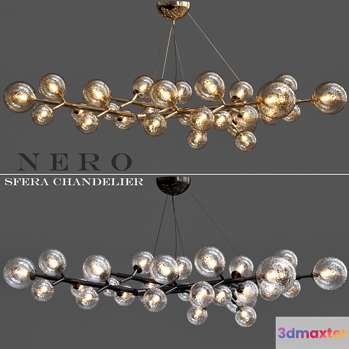 Black Nickel Chandelier 3D Max