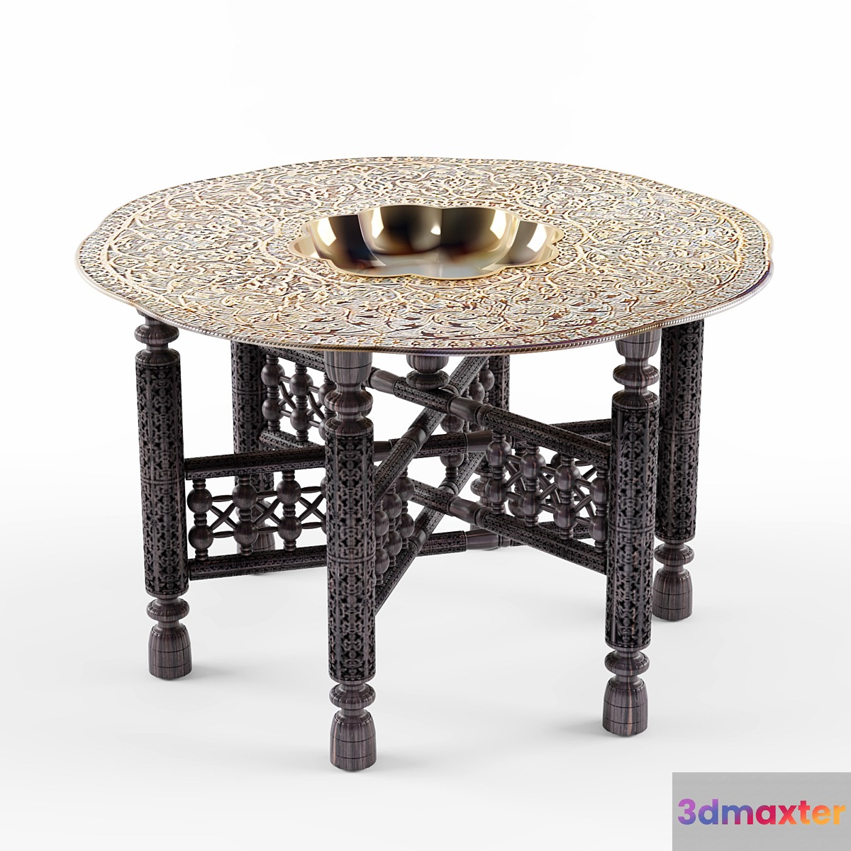 Benares brass tray table 3D Max