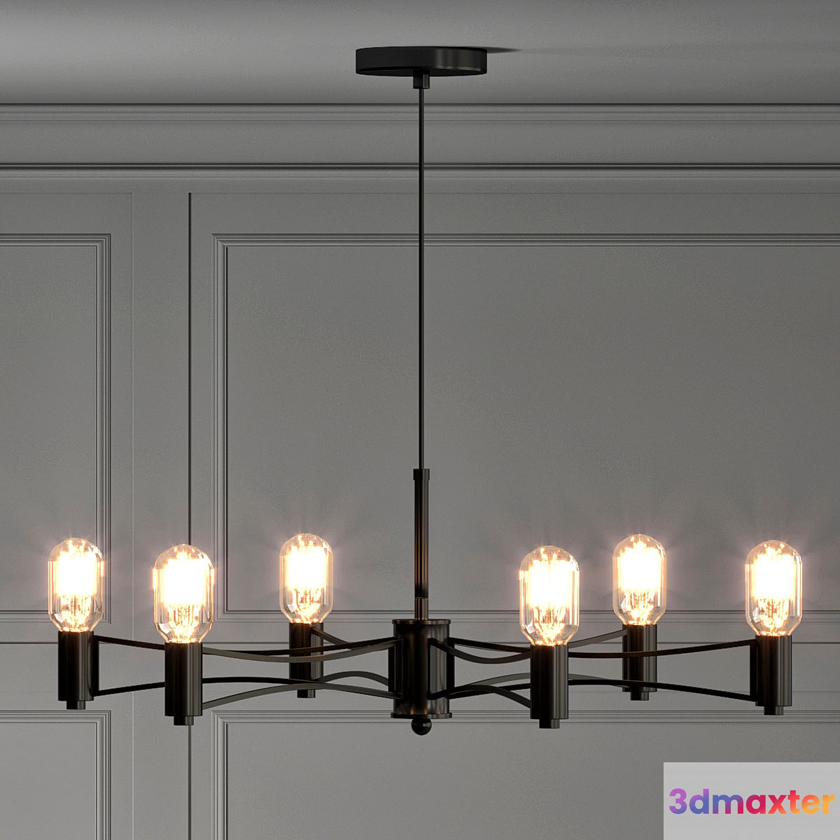 Loft Droplet Chandelier 6 3D Max