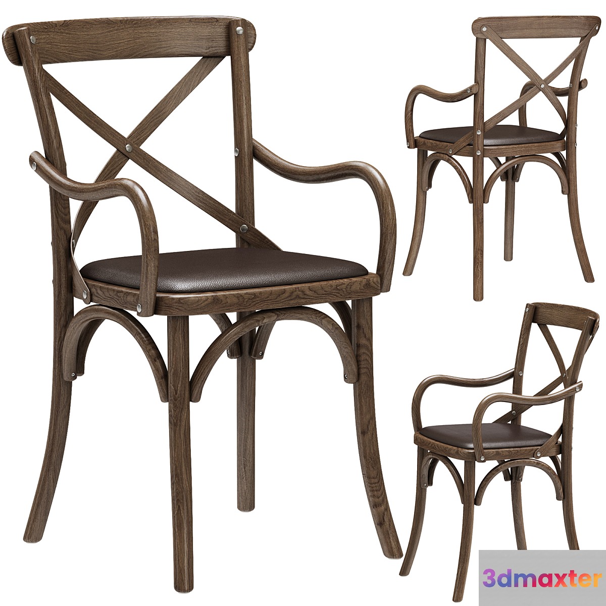 Restoration Hardware Madeleine Leather Armchair 3D Max