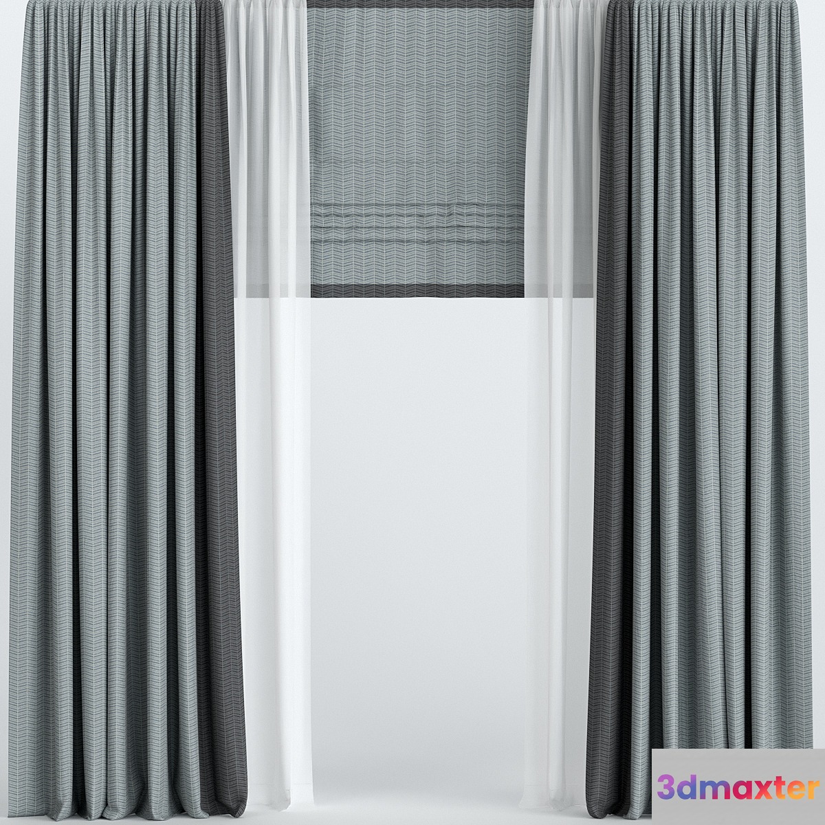 Curtains with Roman and tulle. - No.3