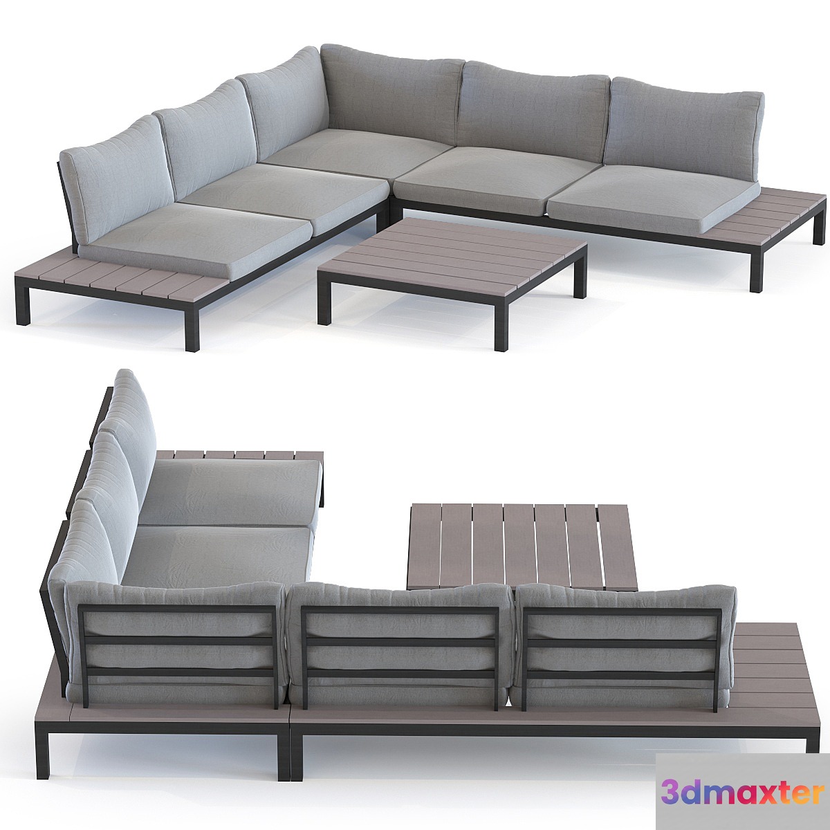 Outdoor Sofa Set Holiday Black 3D Max