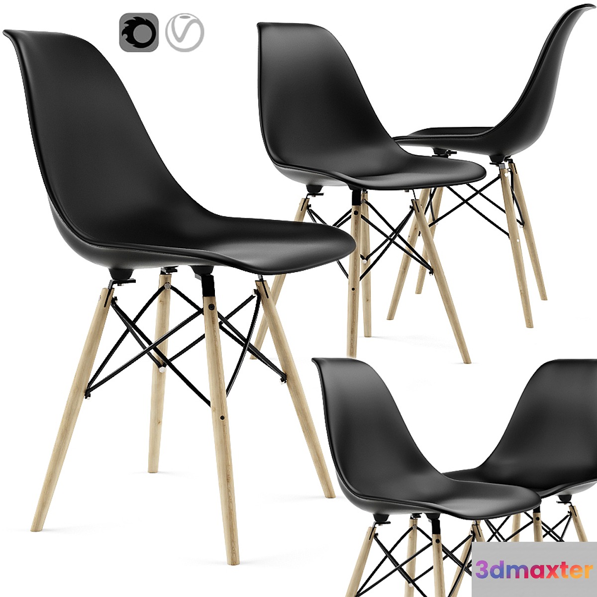 Leaf Cross Dining Accent Chair 3D Max