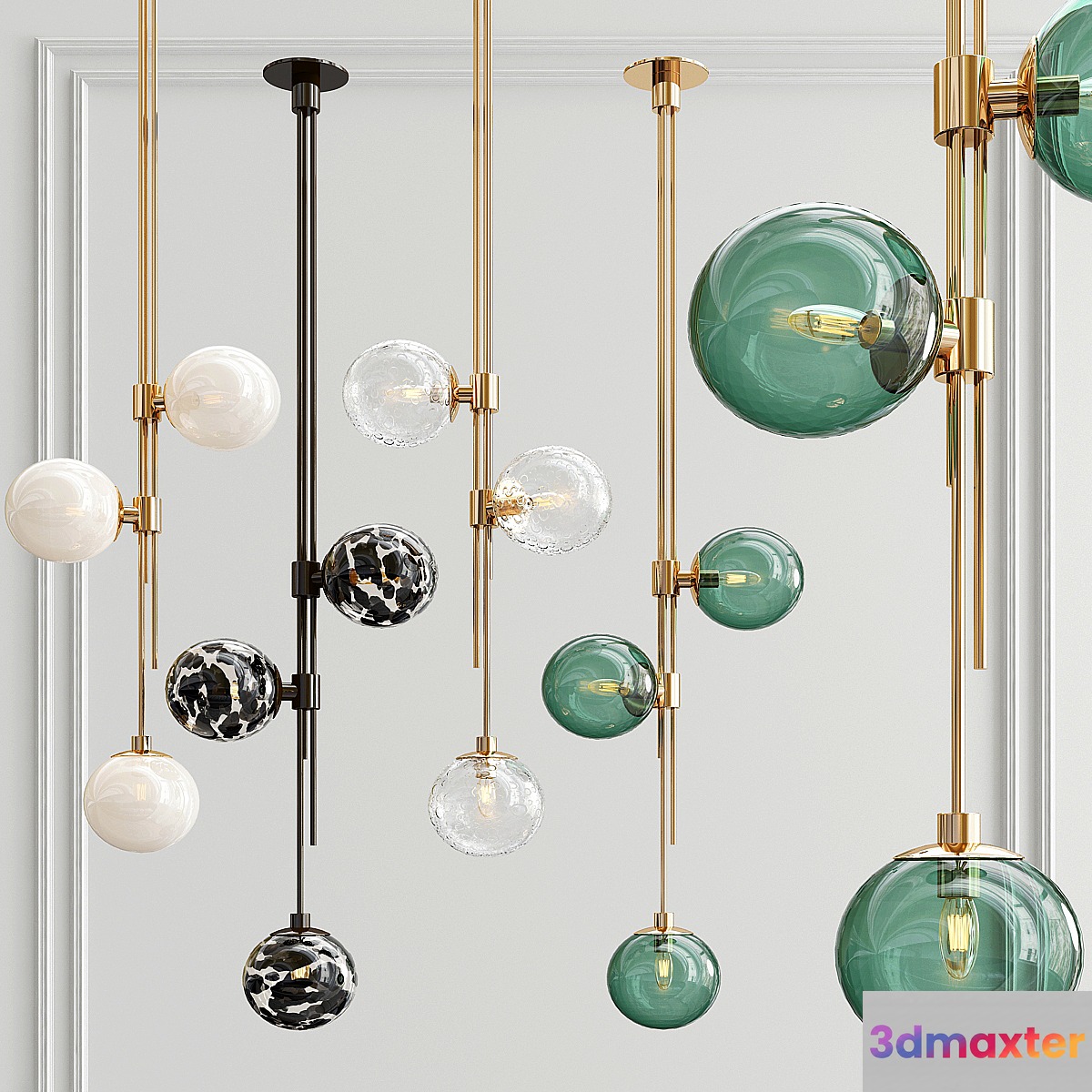 Trilogy Pendant - 4 type 3D Max