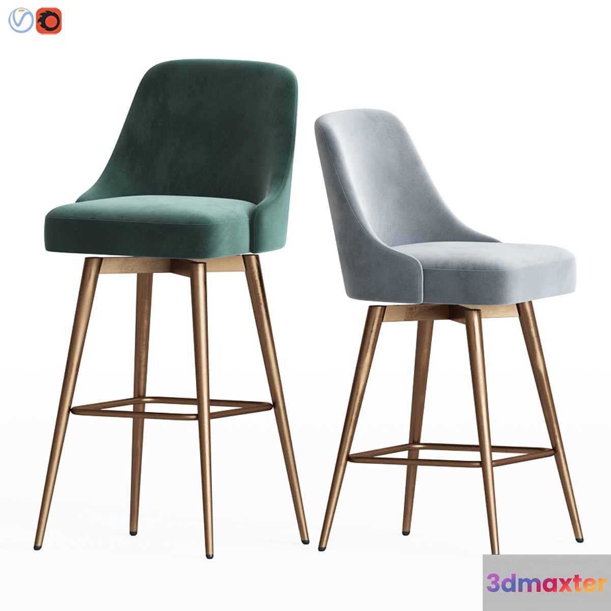 Westelm Mid-Century Velvet Swivel Counter & Bar Stool