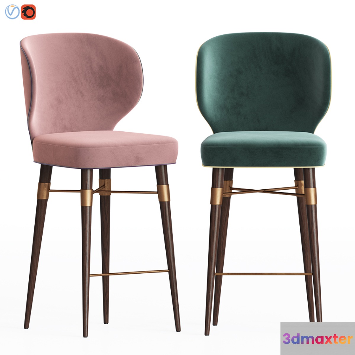 Louis Mid-Century Bar Chair by Ottiu