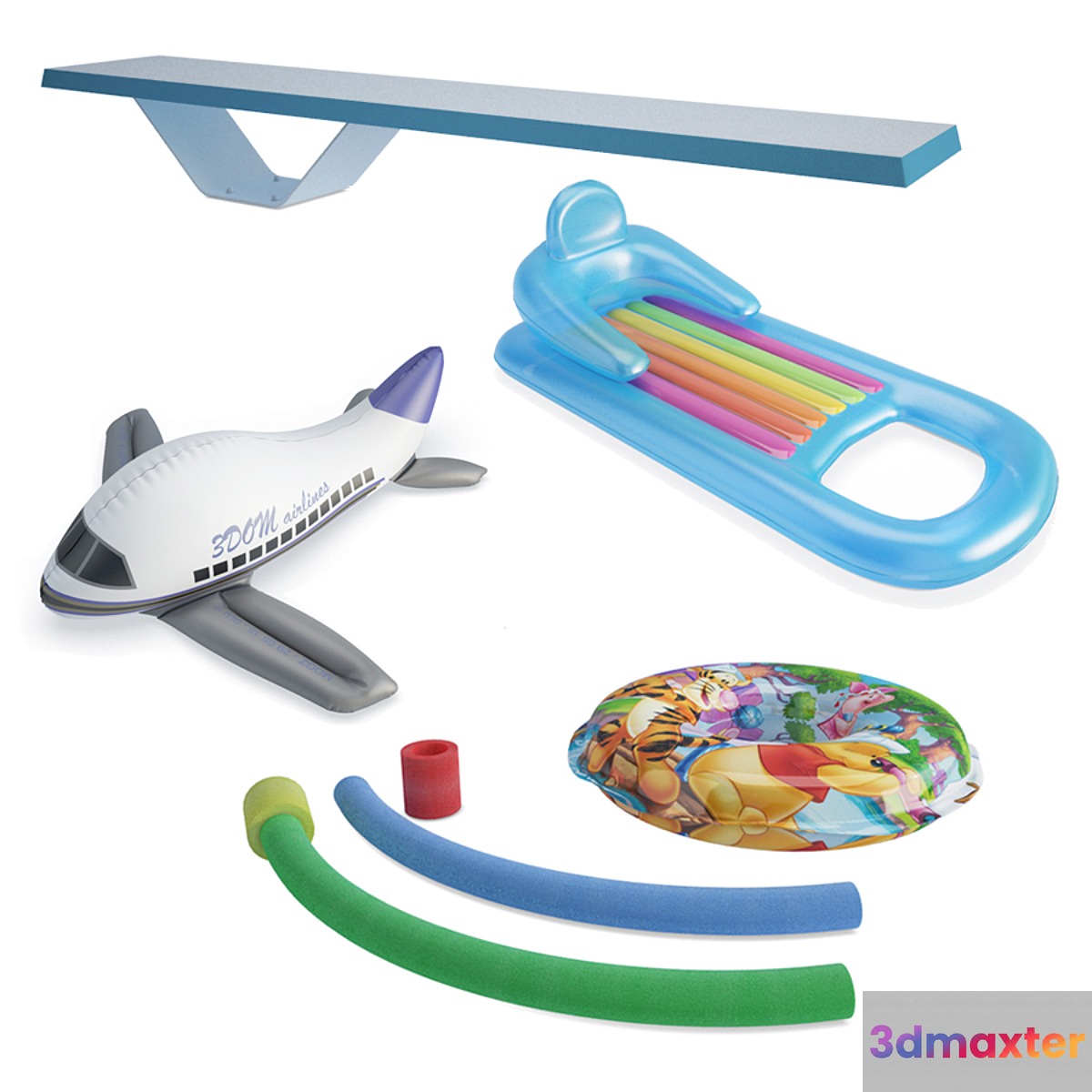 Swimming pool toys 3D Max