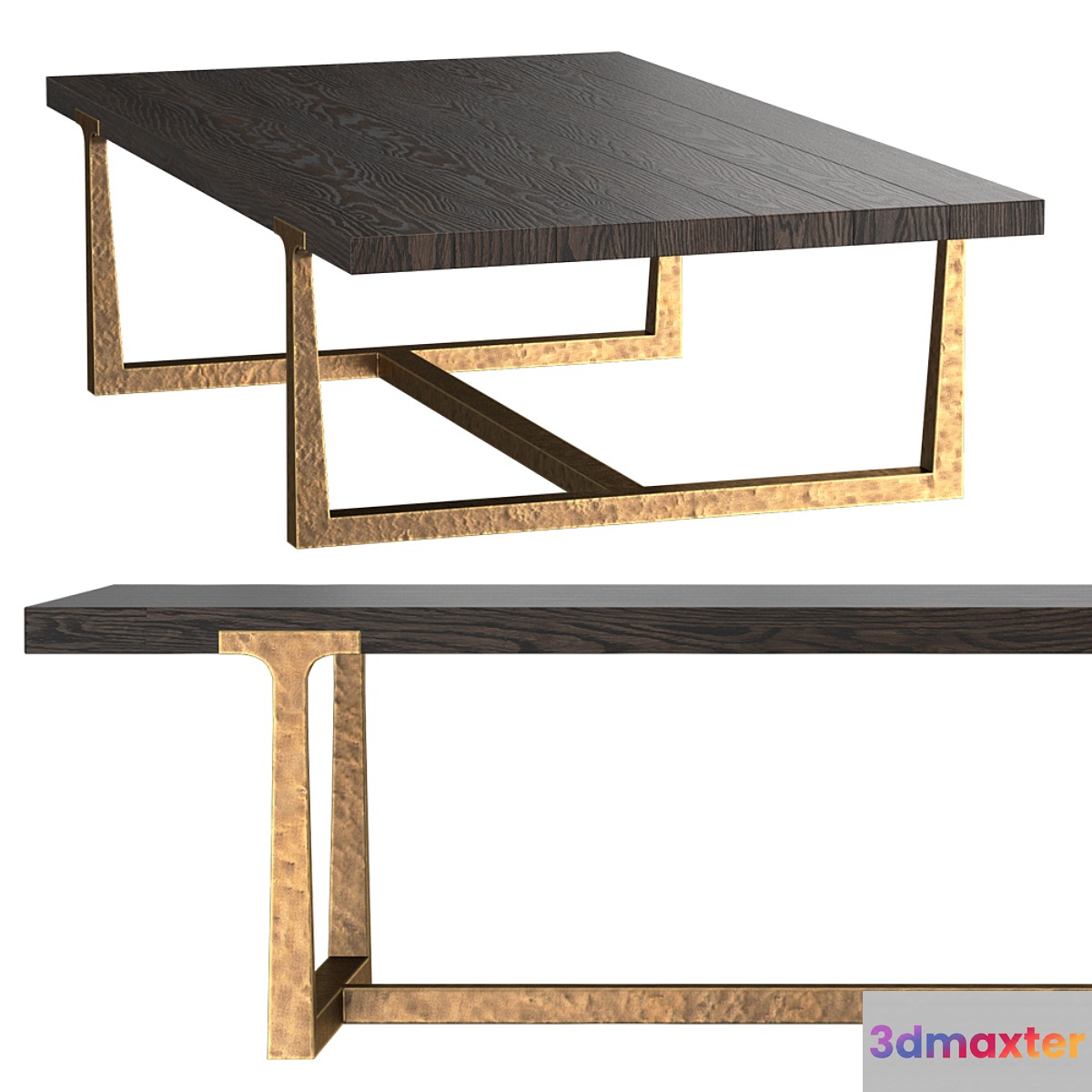T-BRACE RECTANGULAR COFFEE TABLE 3D Max