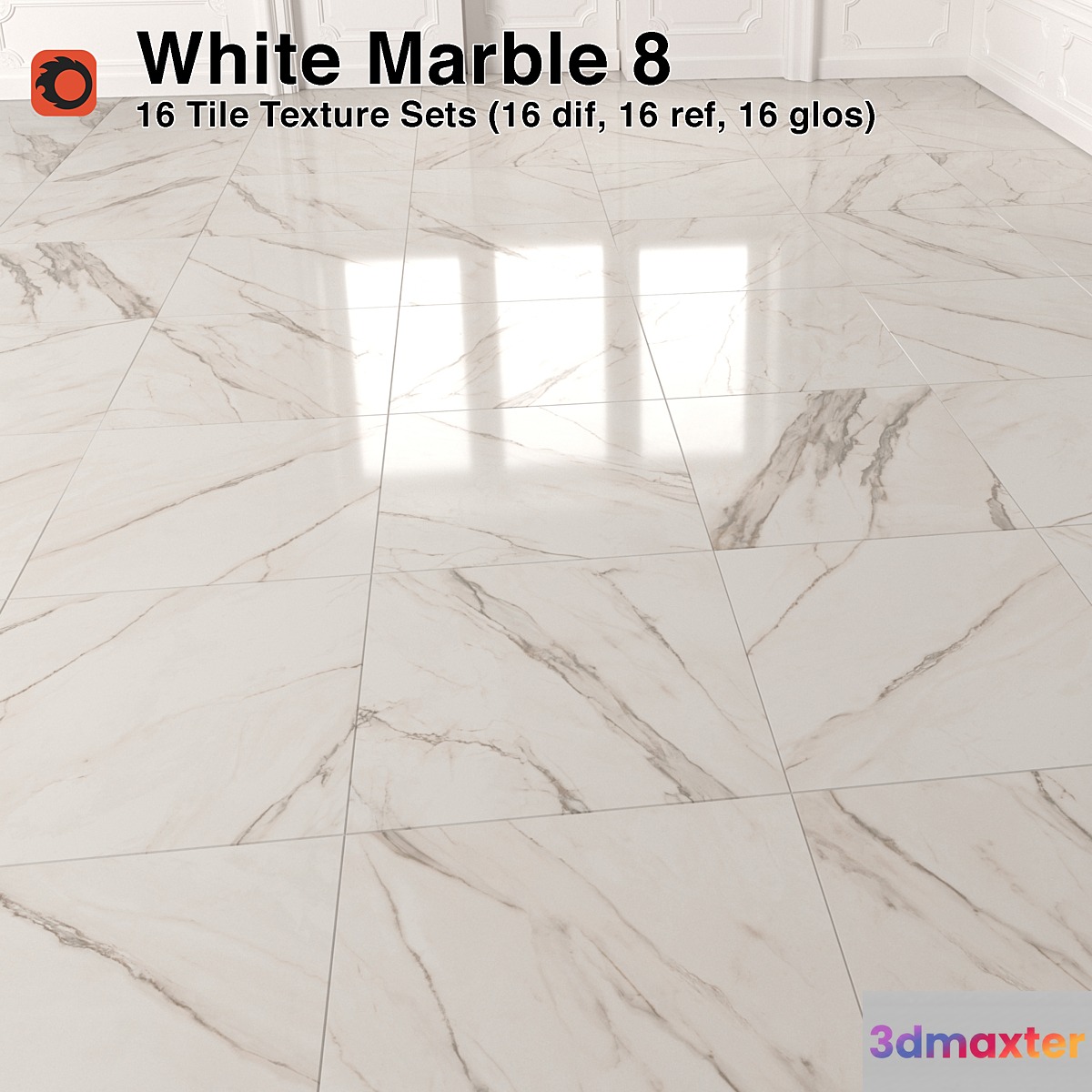White Marble Tiles - 8 3D Max