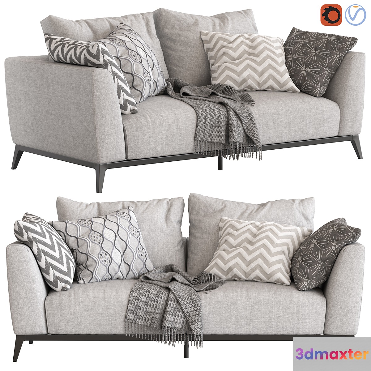 Flou Oliver Sofa type1 3D Max
