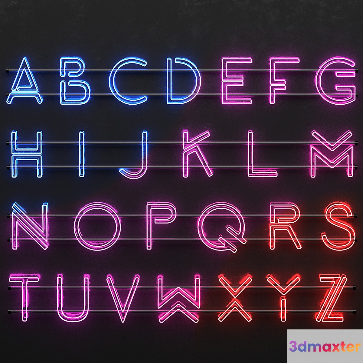 neon alphabet