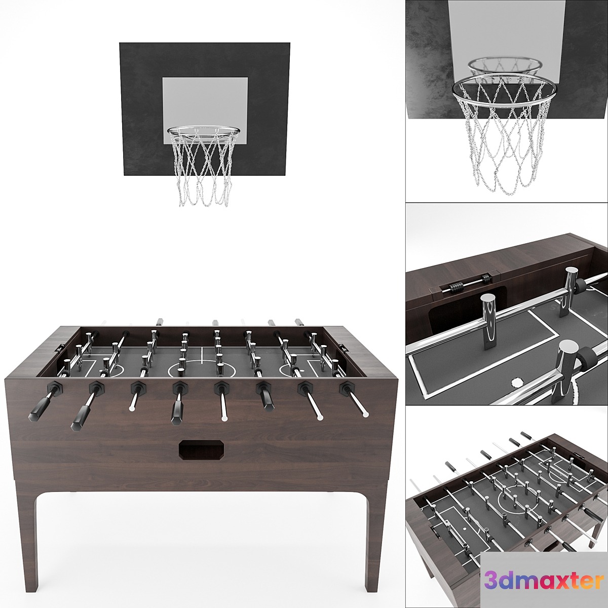 table football and basketball Hoop 3D Max