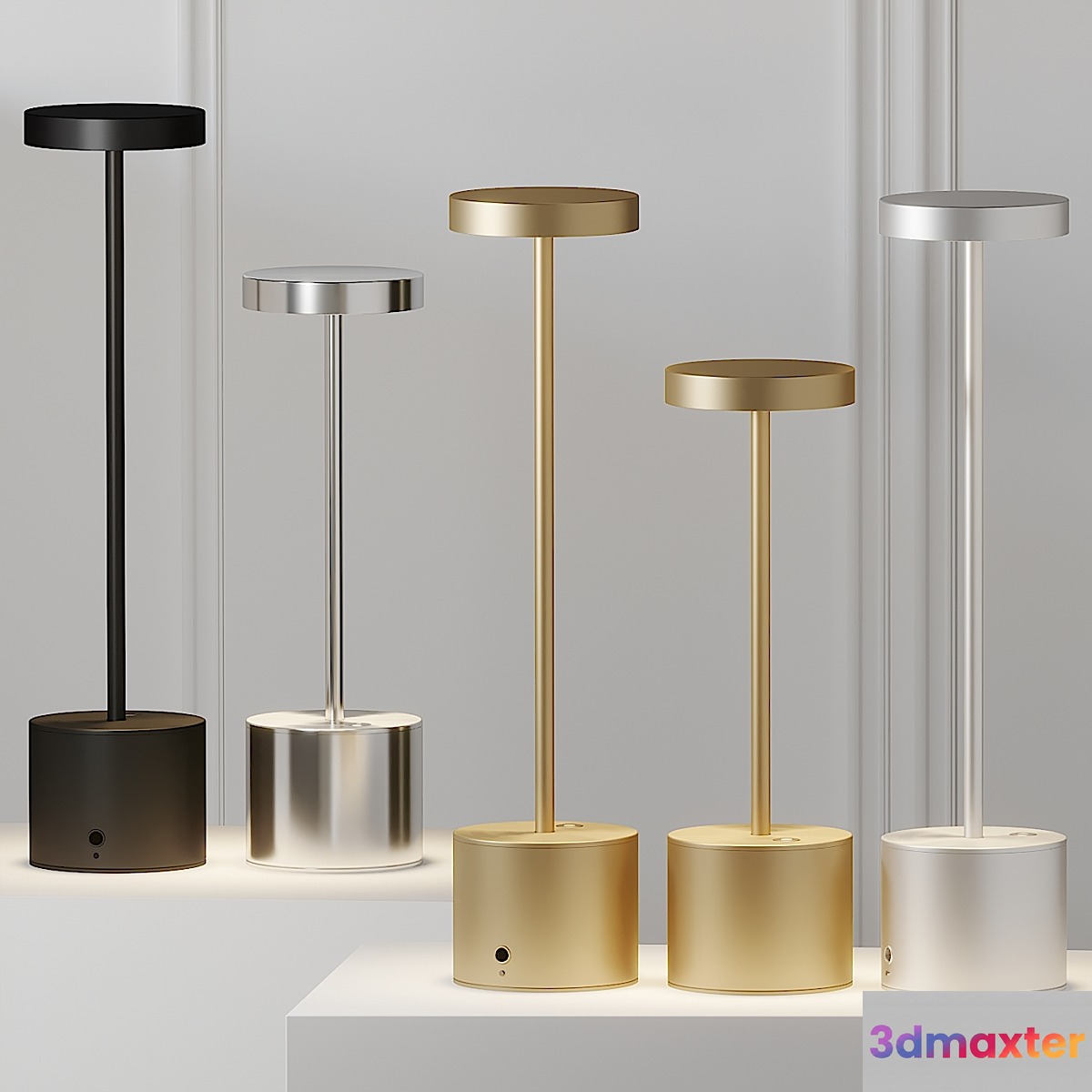 HISLE LUXCIOLE GM Table Lamp - 4 Different Metal Materials 3D Max