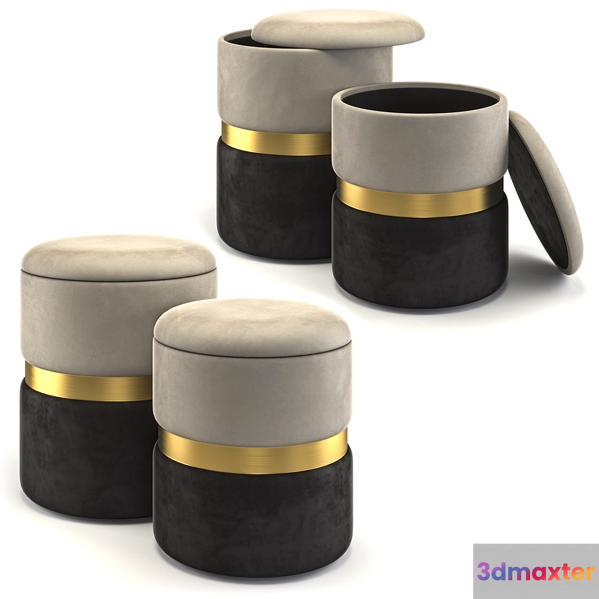 Set of 2 ottomans New-York My Interno - No.4