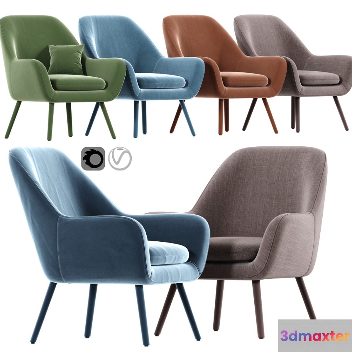 Memphis Velvet Armchair 03