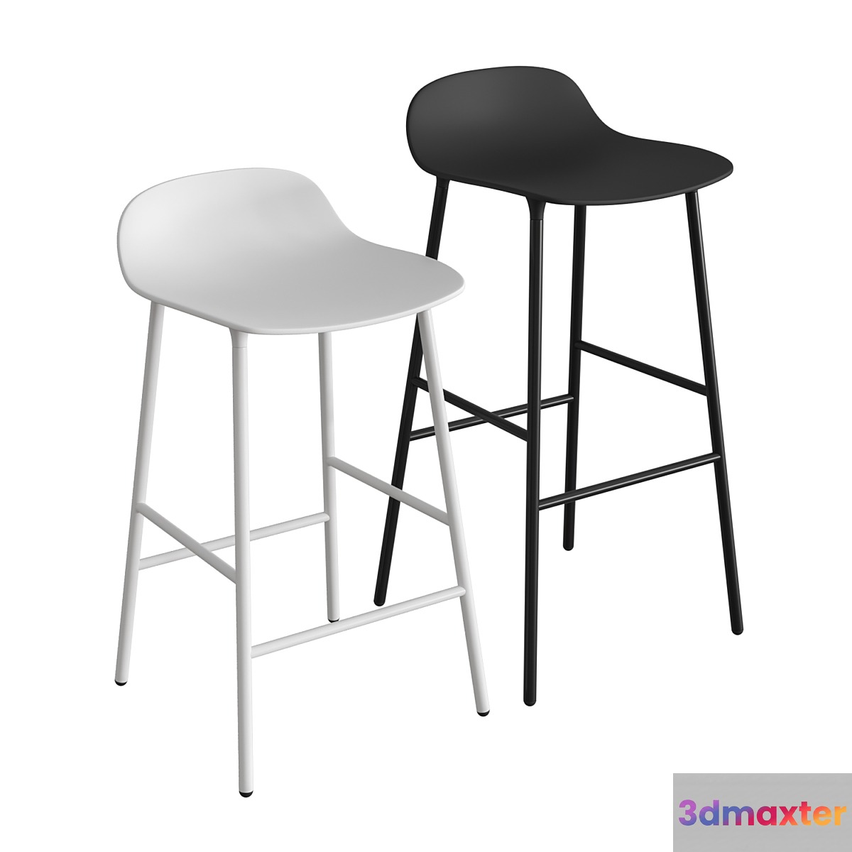Form Steel Barstool 3D Max