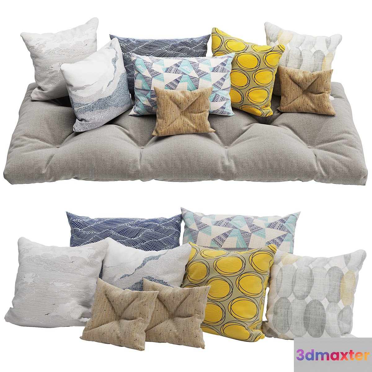 Decorative Pillows set 5 3D Max
