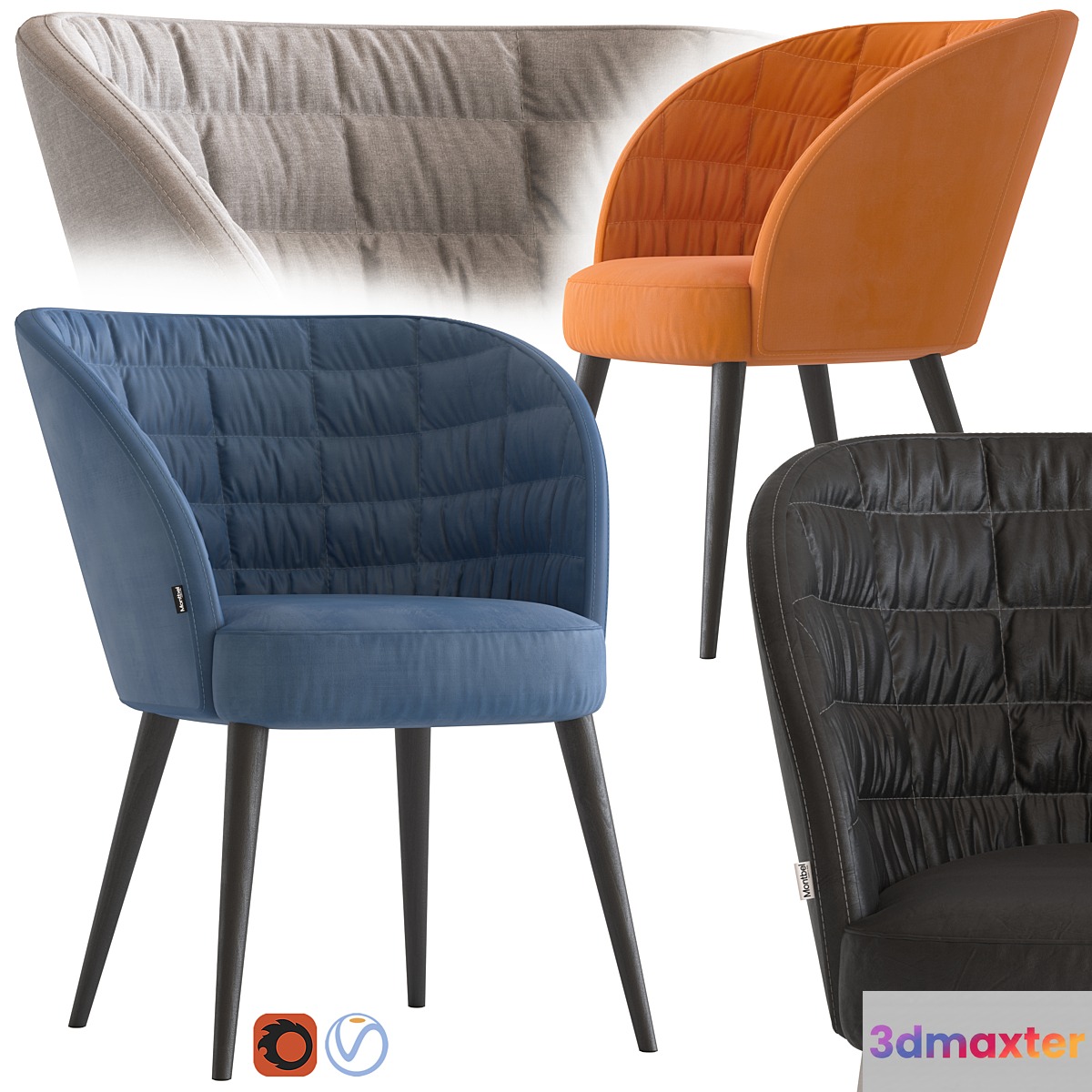 Montbel chair rose 3D Max