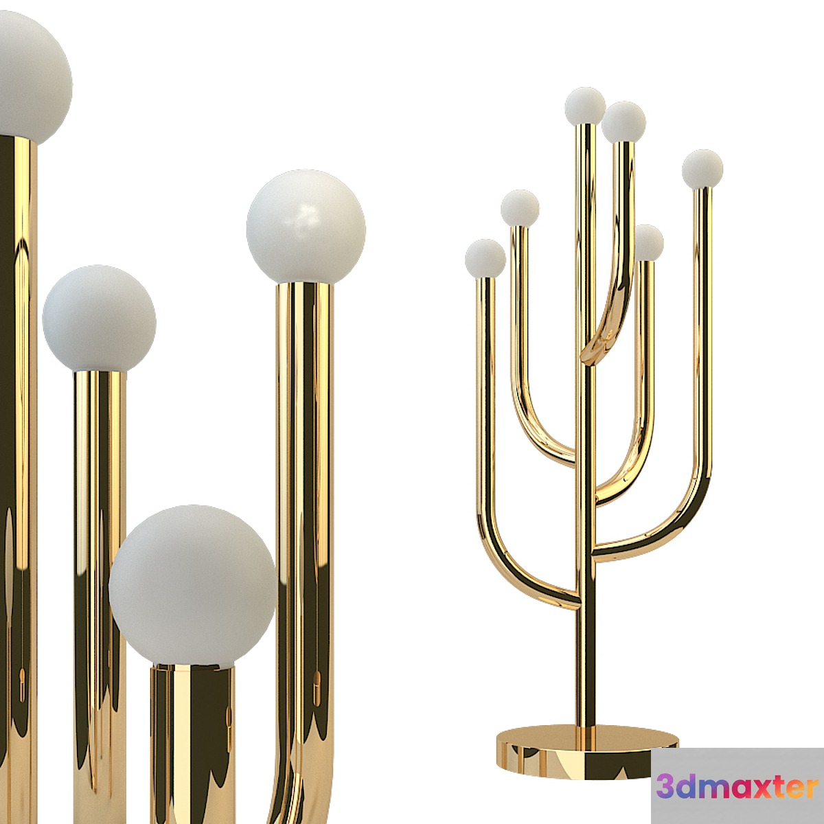 Cacti Glow Brass Table Lamp 3D Max
