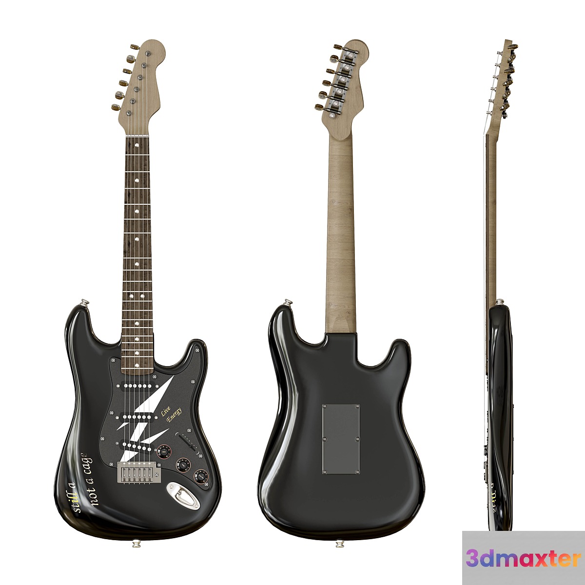 Fender Deluxe Strat RW BLK 3D Max