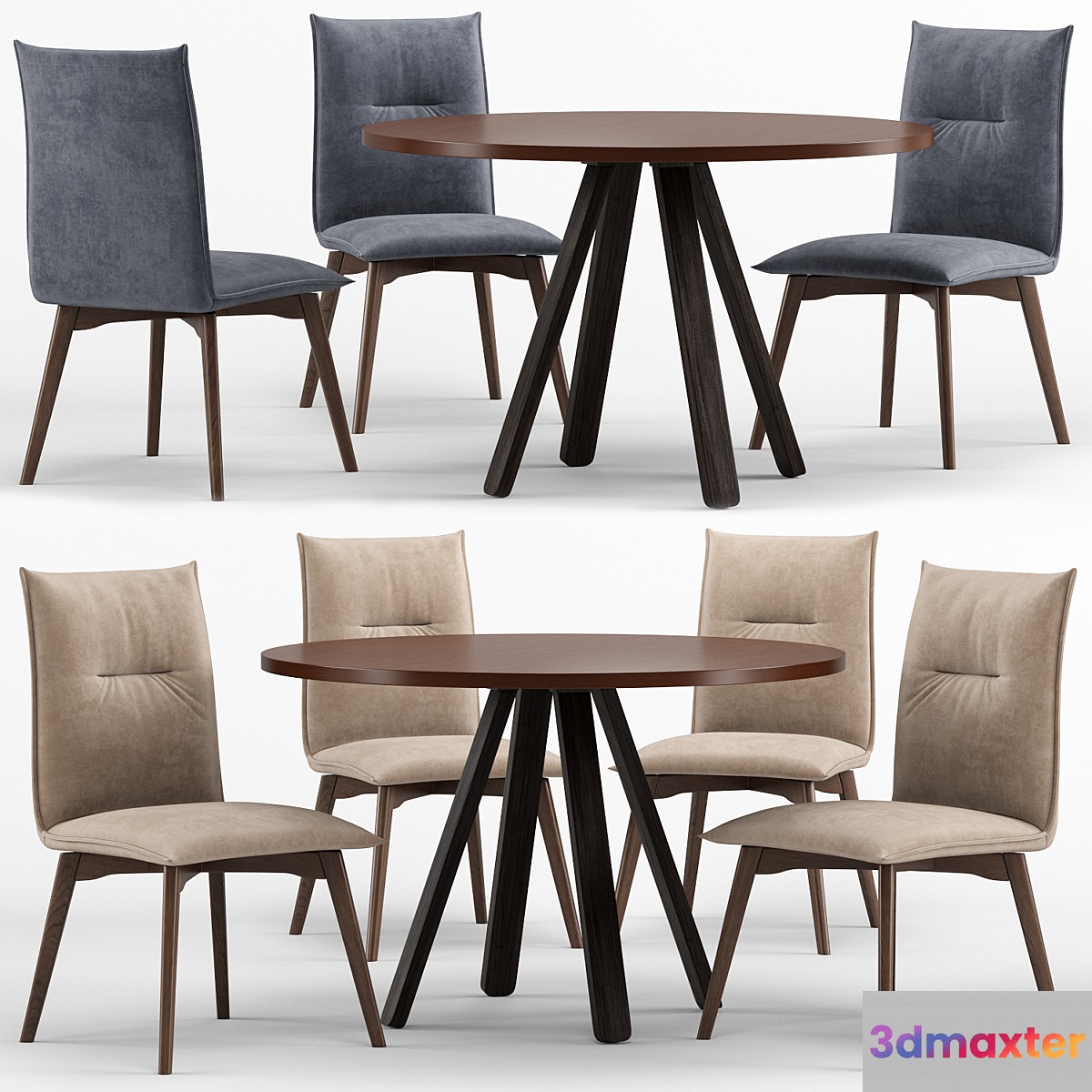 Stecco cocktail table and Maya chair - connubia calligaris 3D Max