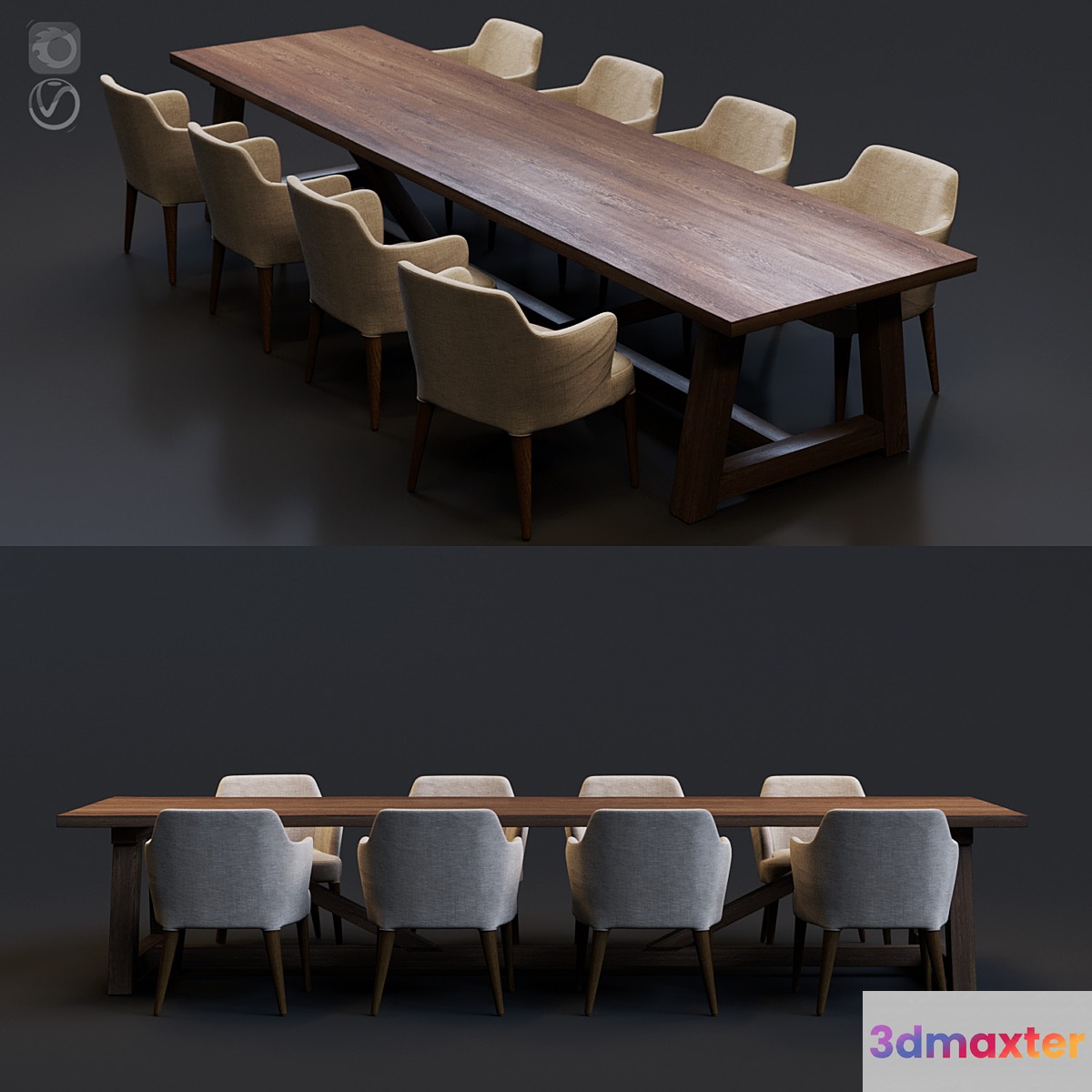 Table set 02 3D Max