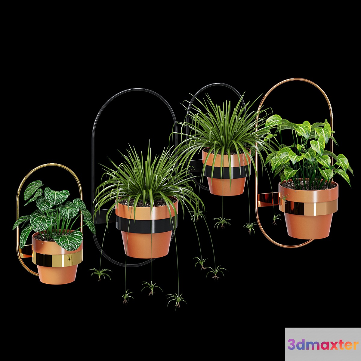 Wall planters oval 3D Max