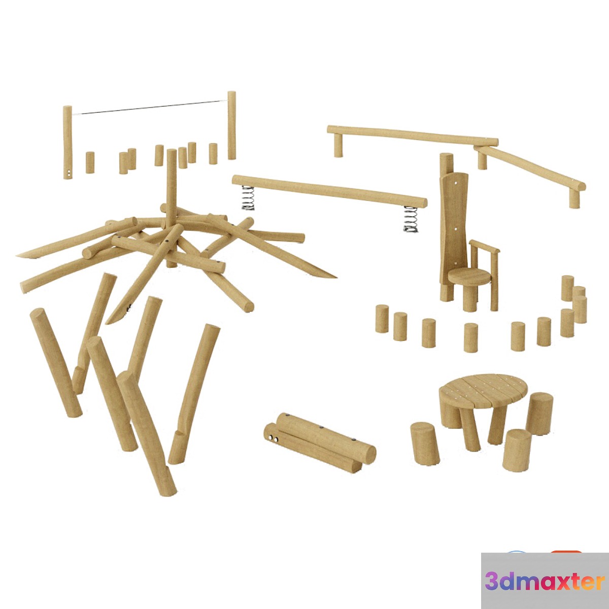 KOMPAN. EQUIPMENT FROM LOGS