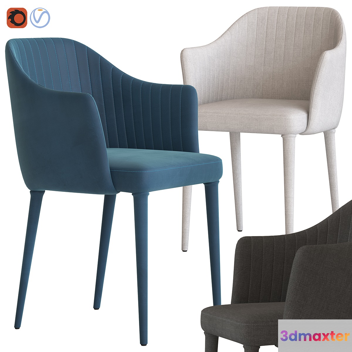 Globewest Carter Amrchair 3D Max