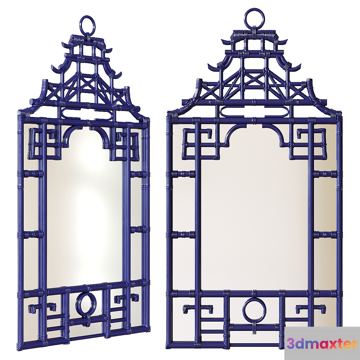 Chairish _ Blue Pagoda Wall Mirror 3D Max