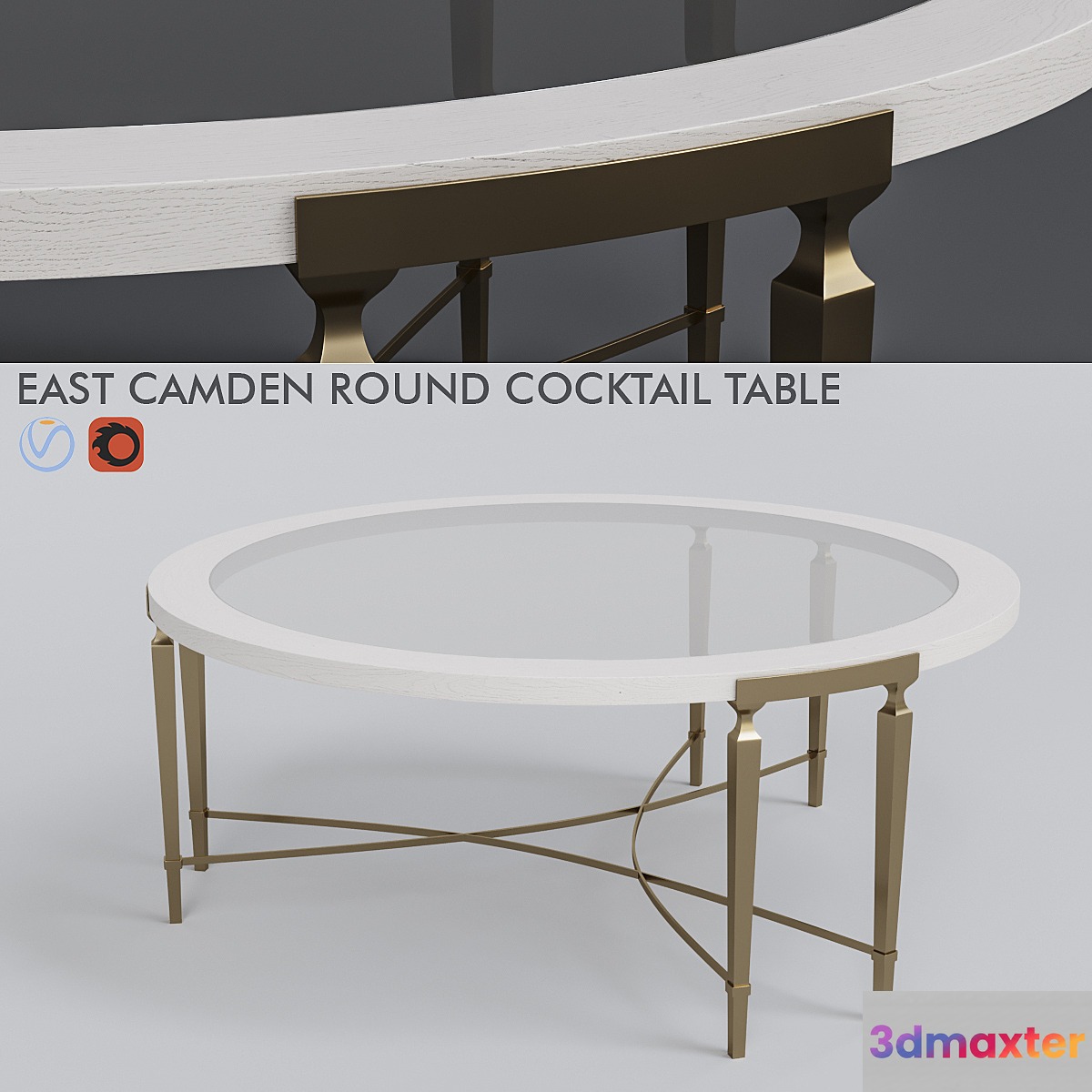 east camden round cocktail table 3D Max